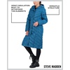 image:imageMadden Girl Womens Maxi Puffer Winter Coats  Long Quilted Jackets for Women Weather Resistant Puffer Parka Hooded Jacket  Weather Resistant Full Length Warmth Zipper and Button Closure Cozy Insulated Hood Zip Pockets Cold Weather ReadyPeacock