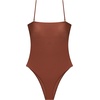 image:imageSteve Madden Womens Bandeau One Piece Swimsuit with Removable StrapsShine Bright Oak Brown