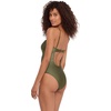 image:imageSteve Madden Womens Bandeau One Piece Swimsuit with Removable StrapsShine Bright Olive