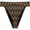 image:imageSteve Madden Womens Banded High Leg High Waist Bikini BottomChevron Shine Raven