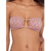 image:imageSteve Madden Womens Cutout Bandeau Bikini Top with Gold BeadsChevron Shine Orchid