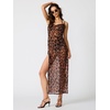 image:imageSteve Madden Womens Mesh Cowl Neck Coverup Maxi Dress with High SlitsStatic Leopard