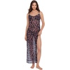image:imageSteve Madden Womens Mesh Cowl Neck Coverup Maxi Dress with High SlitsStatic Leopard