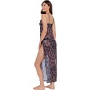 image:imageSteve Madden Womens Mesh Cowl Neck Coverup Maxi Dress with High SlitsStatic Leopard