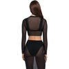 image:imageSteve Madden Womens Mesh Long Sleeve Crop TopBlack