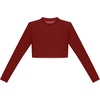 image:imageSteve Madden Womens Mesh Long Sleeve Crop TopMerlot