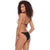 image:imageSteve Madden Womens Over The Shoulder Basic Triangle Bikini TopBlack Ivory