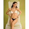 image:imageSteve Madden Womens Over The Shoulder Basic Triangle Bikini TopBlack Ivory