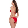 image:imageSteve Madden Womens Over The Shoulder Basic Triangle Bikini TopCherry