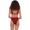 image:imageSteve Madden Womens Over The Shoulder Tall Triangle Bikini Top with StudsMerlot
