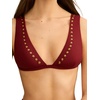 image:imageSteve Madden Womens Over The Shoulder Tall Triangle Bikini Top with StudsMerlot