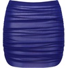 image:imageSteve Madden Womens Ruched Mesh Coverup Mini SkirtMidnight