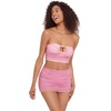 image:imageSteve Madden Womens Ruched Mesh Coverup Mini SkirtOrchid