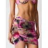 image:imageSteve Madden Womens Ruched Mesh Coverup Mini SkirtSuper Bloom
