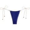 image:imageSteve Madden Womens Ruched Side Tie Tanga Bikini Bottom with Pearl DetailMidnight
