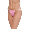image:imageSteve Madden Womens Ruched Side Tie Tanga Bikini Bottom with Pearl DetailOrchid