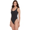 image:imageSteve Madden Womens Side Cutout One Piece Swimsuit with Pearl ButtonsDarling Dot