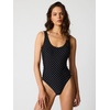 image:imageSteve Madden Womens Side Cutout One Piece Swimsuit with Pearl ButtonsDarling Dot