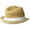 image:imageSteve Madden Womens Steve Madden Paper Crochet Straw Fedora with BandWhite