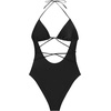 image:imageSteve Madden Womens Strappy Cutout Triangle One Piece SwimsuitShine Bright Raven