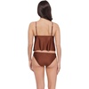 image:imageSteve Madden Womens Tie Front Crop Swim Tankini TopShine Bright Oak Brown