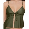 image:imageSteve Madden Womens Tie Front Crop Swim Tankini TopShine Bright Olive