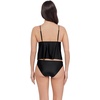 image:imageSteve Madden Womens Tie Front Crop Swim Tankini TopShine Bright Raven