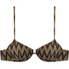 image:imageSteve Madden Womens Underwire Scoop Neck XBack Demi Bikini TopChevron Shine Raven