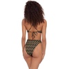 image:imageSteve Madden Womens Underwire Scoop Neck XBack Demi Bikini TopChevron Shine Raven