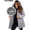 image:imageSteve Madden Womens Winter Coat Long Puffer Jacket Heavyweight Parka  Heavyweight Insulated Quilted Fleece Warmth Windproof Longline Coverage Zip Pockets Removable Hood for Cold Weather WearTitanium