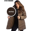 image:imageSteve Madden Womens Winter Coat Long Puffer Jacket Heavyweight Parka  Heavyweight Insulated Quilted Fleece Warmth Windproof Longline Coverage Zip Pockets Removable Hood for Cold Weather WearGreen