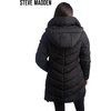 image:imageSteve Madden Womens Winter Coat Long Puffer Jacket Heavyweight Parka  Heavyweight Insulated Quilted Fleece Warmth Windproof Longline Coverage Zip Pockets Removable Hood for Cold Weather WearBlack