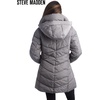 image:imageSteve Madden Womens Winter Coat Long Puffer Jacket Heavyweight Parka  Heavyweight Insulated Quilted Fleece Warmth Windproof Longline Coverage Zip Pockets Removable Hood for Cold Weather WearTitanium