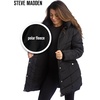 image:imageSteve Madden Womens Winter Coat Long Puffer Jacket Heavyweight Parka  Heavyweight Insulated Quilted Fleece Warmth Windproof Longline Coverage Zip Pockets Removable Hood for Cold Weather WearBlack