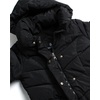 image:imageSteve Madden Womens Winter Coat Long Puffer Jacket Heavyweight Parka  Heavyweight Insulated Quilted Fleece Warmth Windproof Longline Coverage Zip Pockets Removable Hood for Cold Weather WearBlack
