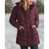 image:imageSteve Madden Womens Winter Coat Long Puffer Jacket Heavyweight Parka  Heavyweight Insulated Quilted Fleece Warmth Windproof Longline Coverage Zip Pockets Removable Hood for Cold Weather WearMerlot