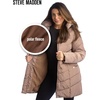 image:imageSteve Madden Womens Winter Coat Long Puffer Jacket Heavyweight Parka  Heavyweight Insulated Quilted Fleece Warmth Windproof Longline Coverage Zip Pockets Removable Hood for Cold Weather WearTan