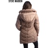 image:imageSteve Madden Womens Winter Coat Long Puffer Jacket Heavyweight Parka  Heavyweight Insulated Quilted Fleece Warmth Windproof Longline Coverage Zip Pockets Removable Hood for Cold Weather WearTan