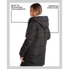 image:imageSteve Madden Womens Winter Jacket Midlength Puffer Parka Coat Sherpa Hood  Insulated Quilted Warm Cozy Faux Sherpa Hood Heavyweight Warmth ZIP Pockets Adjustable Side Zippers Cold Weather ReadyBlack