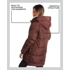 image:imageSteve Madden Womens Winter Jacket Midlength Puffer Parka Coat Sherpa Hood  Insulated Quilted Warm Cozy Faux Sherpa Hood Heavyweight Warmth ZIP Pockets Adjustable Side Zippers Cold Weather ReadyBrown