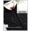image:imageSteve Madden Womens Winter Jacket Midlength Puffer Parka Coat Sherpa Hood  Insulated Quilted Warm Cozy Faux Sherpa Hood Heavyweight Warmth ZIP Pockets Adjustable Side Zippers Cold Weather ReadyBlack