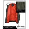 image:imageSteve Madden Womens Winter Jacket Midlength Puffer Parka Coat Sherpa Hood  Insulated Quilted Warm Cozy Faux Sherpa Hood Heavyweight Warmth ZIP Pockets Adjustable Side Zippers Cold Weather ReadyOlive