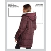 image:imageSteve Madden Womens Winter Jacket Midlength Puffer Parka Coat Sherpa Hood  Insulated Quilted Warm Cozy Faux Sherpa Hood Heavyweight Warmth ZIP Pockets Adjustable Side Zippers Cold Weather ReadyMerlot