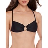 image:imageSteve Madden Womens XBack Ring Front Swim Bralette TopShine Bright Raven