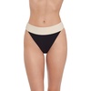 image:imageSteve Madden Womens Banded High Leg High Waist Bikini BottomBlack Ivory