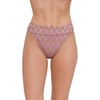 image:imageSteve Madden Womens Banded High Leg High Waist Bikini BottomChevron Shine Orchid