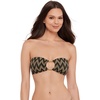 image:imageSteve Madden Womens Cutout Bandeau Bikini Top with Gold BeadsChevron Shine Raven