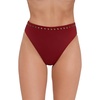 image:imageSteve Madden Womens High Leg High Waist Bikini Bottom with StudsMerlot