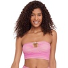image:imageSteve Madden Womens Keyhole Strapless Swim Tube Top with Pearl TrimOrchid