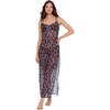 image:imageSteve Madden Womens Mesh Cowl Neck Coverup Maxi Dress with High SlitsStatic Leopard